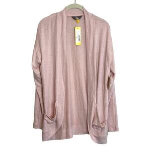 Rumi & Ryder Womens Curved Hem Brushed Cardigan XL Light Pink Open Front NEW